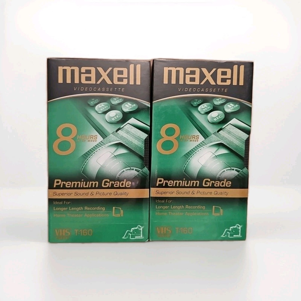2 x Maxell T-160 GX-Silver High Quality 8 Hour Sealed Brand New